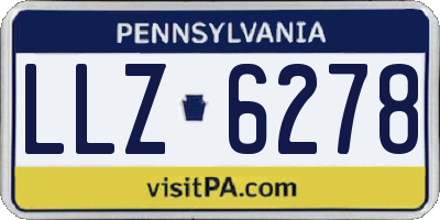 PA license plate LLZ6278