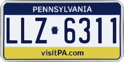 PA license plate LLZ6311