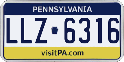 PA license plate LLZ6316