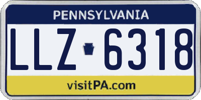 PA license plate LLZ6318