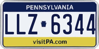 PA license plate LLZ6344