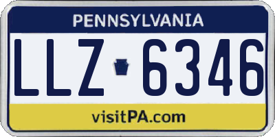 PA license plate LLZ6346