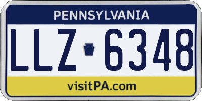 PA license plate LLZ6348