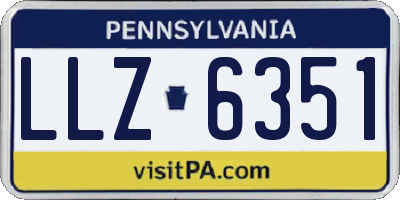PA license plate LLZ6351