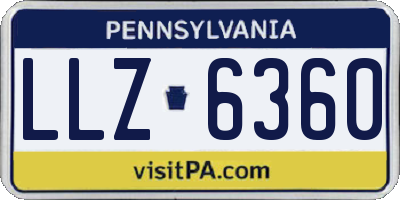 PA license plate LLZ6360