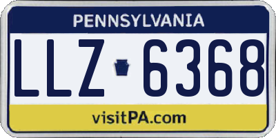 PA license plate LLZ6368