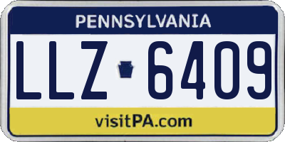 PA license plate LLZ6409
