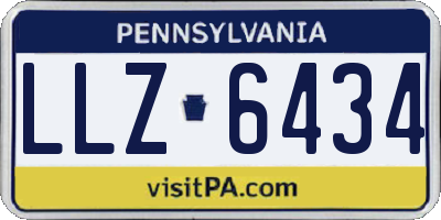 PA license plate LLZ6434