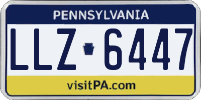 PA license plate LLZ6447