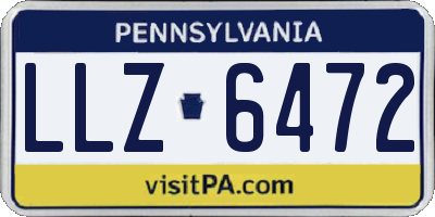 PA license plate LLZ6472