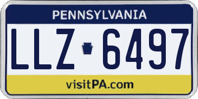 PA license plate LLZ6497