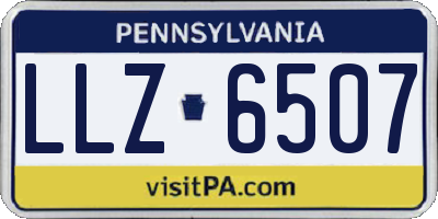 PA license plate LLZ6507
