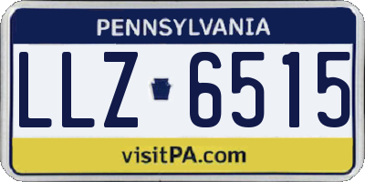 PA license plate LLZ6515