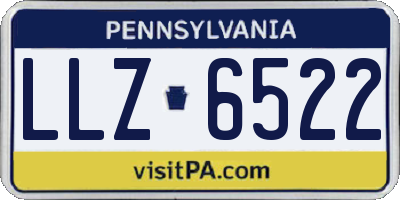 PA license plate LLZ6522