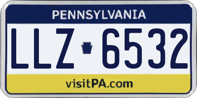 PA license plate LLZ6532