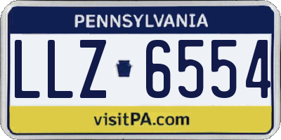 PA license plate LLZ6554