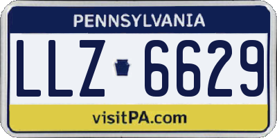 PA license plate LLZ6629