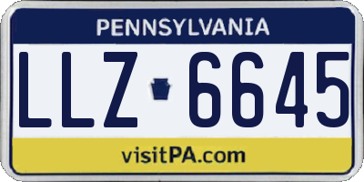 PA license plate LLZ6645