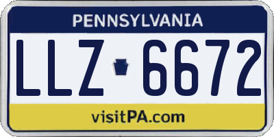 PA license plate LLZ6672