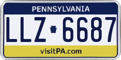 PA license plate LLZ6687