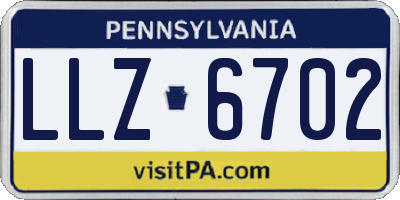PA license plate LLZ6702