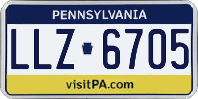 PA license plate LLZ6705