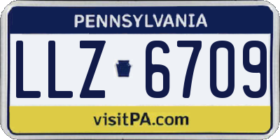 PA license plate LLZ6709