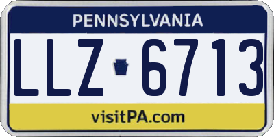 PA license plate LLZ6713