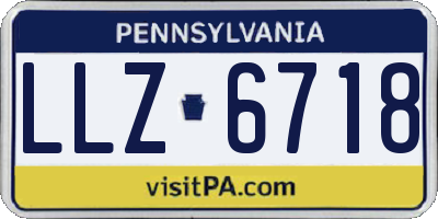 PA license plate LLZ6718