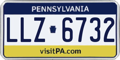 PA license plate LLZ6732