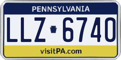 PA license plate LLZ6740