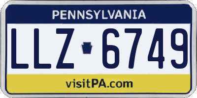 PA license plate LLZ6749