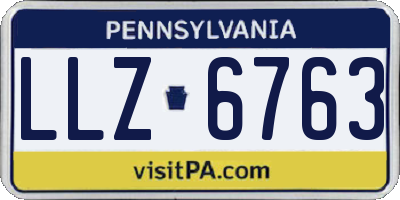 PA license plate LLZ6763
