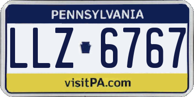 PA license plate LLZ6767