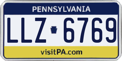 PA license plate LLZ6769