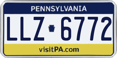 PA license plate LLZ6772