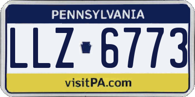 PA license plate LLZ6773