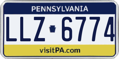 PA license plate LLZ6774