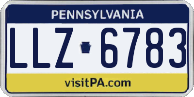PA license plate LLZ6783