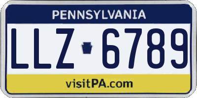 PA license plate LLZ6789