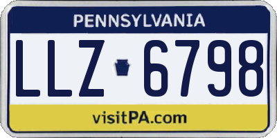 PA license plate LLZ6798