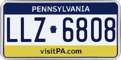 PA license plate LLZ6808