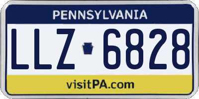 PA license plate LLZ6828