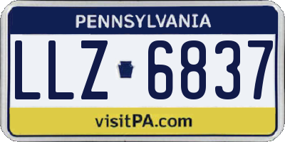 PA license plate LLZ6837
