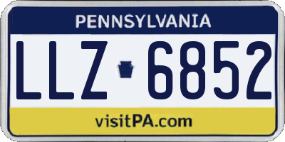 PA license plate LLZ6852