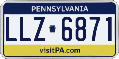 PA license plate LLZ6871