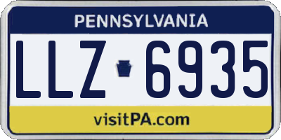 PA license plate LLZ6935