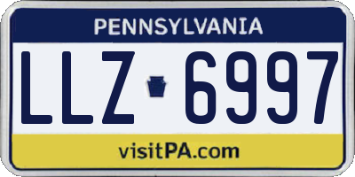 PA license plate LLZ6997