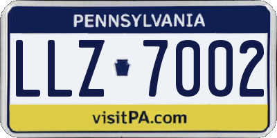PA license plate LLZ7002