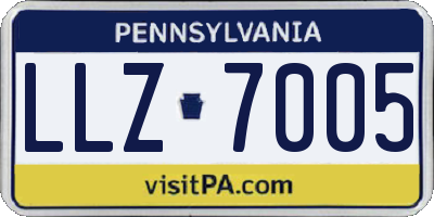 PA license plate LLZ7005